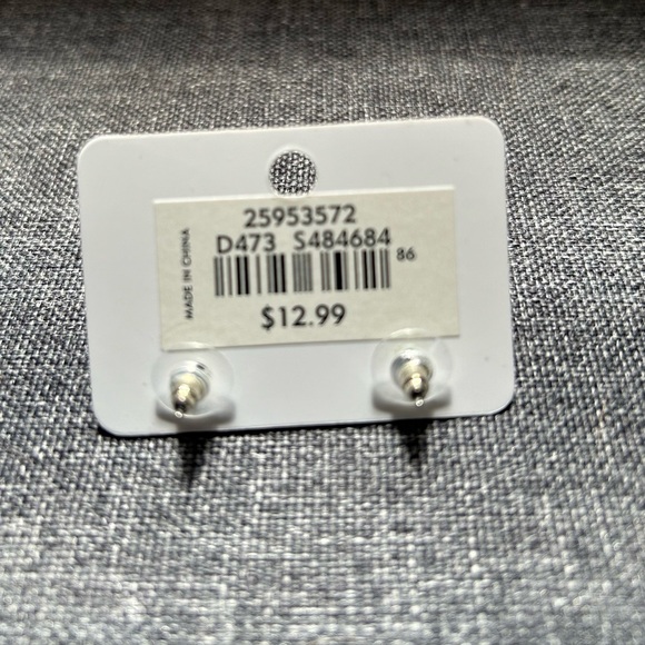 Loft Silver Minimalist Metallic Ball Earrings NWT - Picture 3 of 4